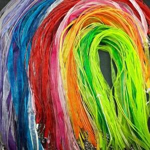 Organza Ribbon Cord Necklaces Mixed Lot 10 Pack Multi-strand DIY Colorful Hemp